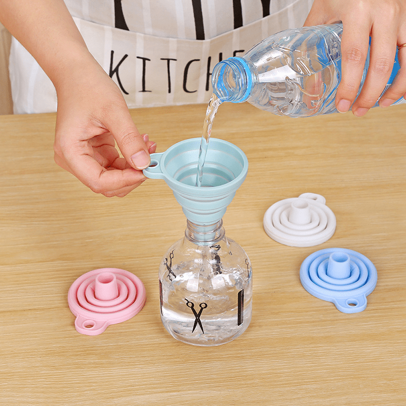 Foldable Silicone Collapsible Funnel - Portable, Durable & Easy-Clean Kitchen Tool for Fuel Hoppers, Beer, Oil, and More - Food-Safe, Space-Saving Design with Ergonomic Handle, Kitchen Funnel, Oil Pouring, Compact Storage, Easyclean Material, Oil Dispense