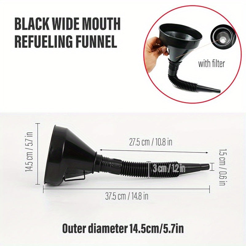 Oil Funnel Set 8-Pack with Small to Large Funnels, Long-Neck Designs, And Flexible Right Angle Features for Gasoline, Coolant, And Engine Oil, There Are 7 Different Specifications