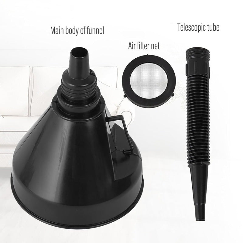 Oil Funnel Set 8-Pack with Small to Large Funnels, Long-Neck Designs, And Flexible Right Angle Features for Gasoline, Coolant, And Engine Oil, There Are 7 Different Specifications
