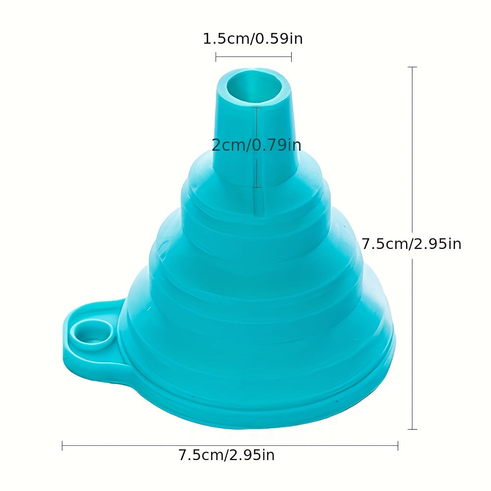 1/3pcs Foldable Silicone Funnel, Kitchen Liquid Pouring Anti-Splash Small Funnel, Mini Household Oil Funnel