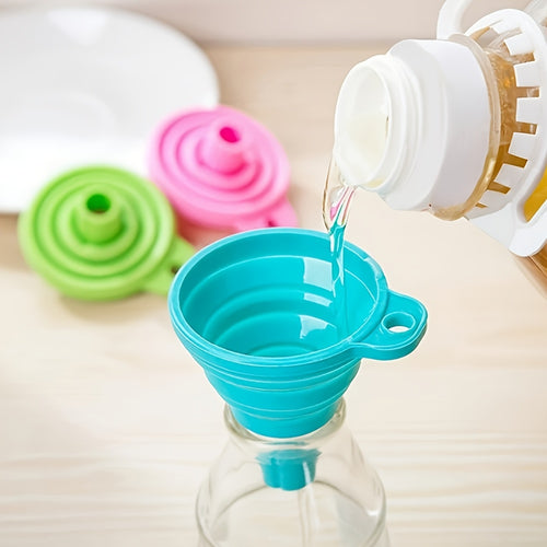 1/3pcs Foldable Silicone Funnel, Kitchen Liquid Pouring Anti-Splash Small Funnel, Mini Household Oil Funnel